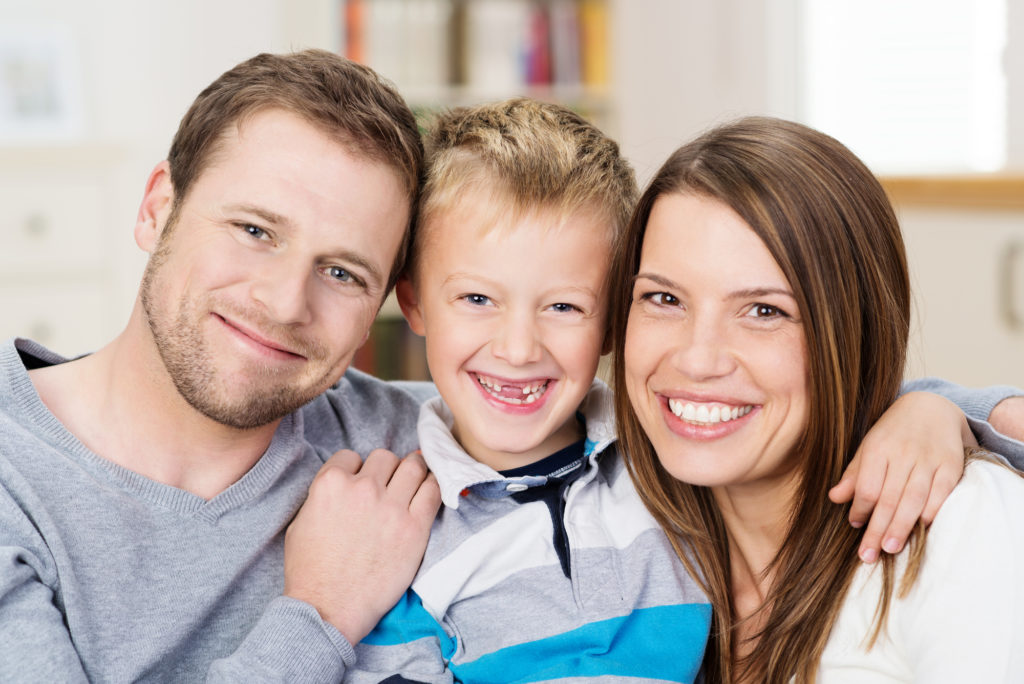 Family with young child interested in orthodontic care. 