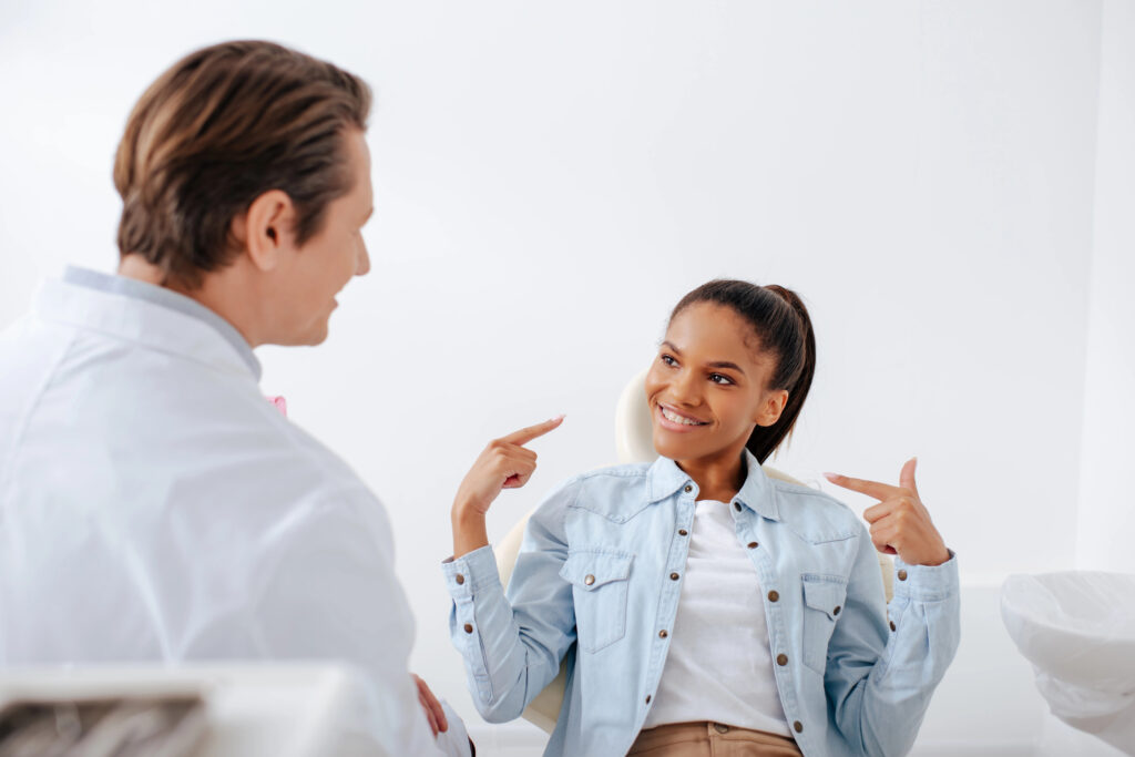 Young woman with orthodontist