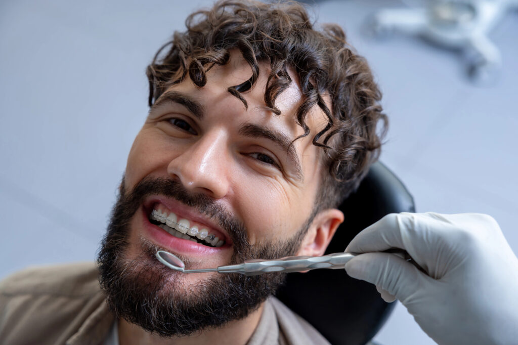 Young man at orthodontic appointment